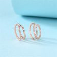 18K Rose Gold-Plated Half-Twine Layered Ear Cuffs Set For Cheap