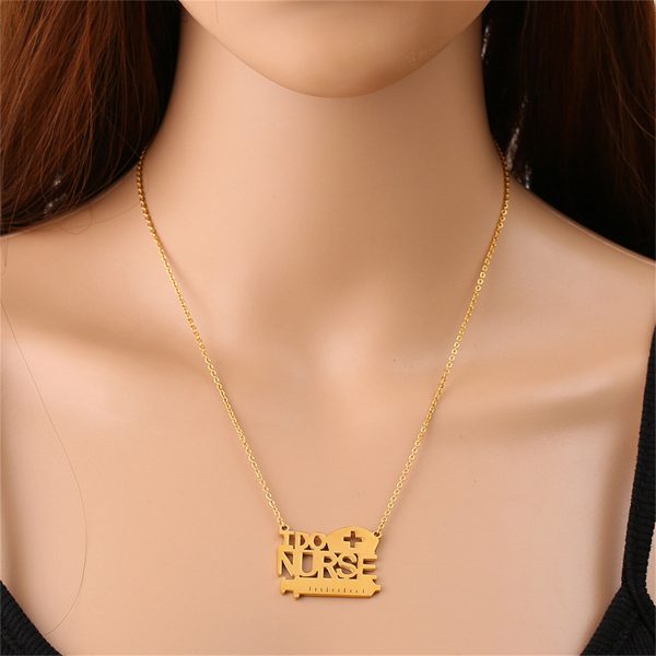 18K Gold-Plated  I Do Nurse  Pendant Necklace Discount