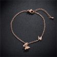 18K Rose Gold-Plated Double Butterfly Bracelet Sale