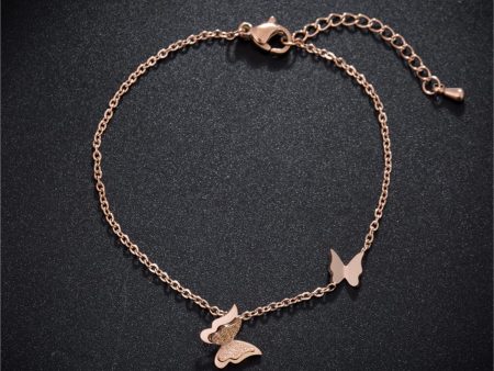 18K Rose Gold-Plated Double Butterfly Bracelet Sale