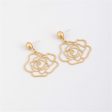 18K Gold-Plated Floral Openwork Drop Earrings Online Hot Sale