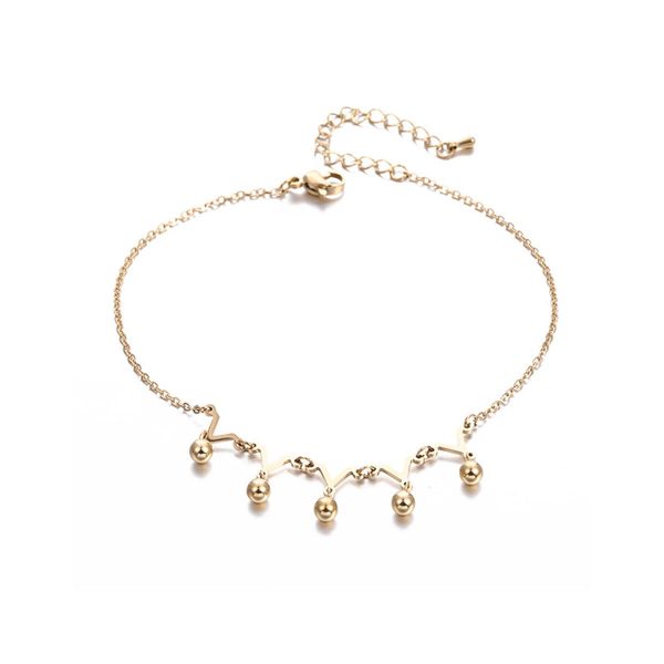 18K Rose Gold-Plated Crown Charm Anklet For Discount