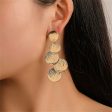 18K Gold-Plated Coin Cluster Drop Earrings For Sale