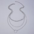 Silver-Plated Hoop Pendant Layered Necklace Online Sale