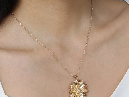 18K Gold-Plated Mum Pendant Necklace Online Sale