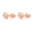 18K Rose Gold-Plated Cube Stud Earrings Supply