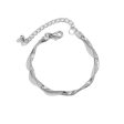 Silver-Plated Twisted Snake Chain Bracelet on Sale