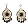 Black Acrylic & Enamel 18K Gold-Plated Openwork Round Drop Earrings Online now