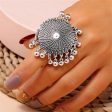 Silver-Plated Bead Tassel Adjustable Ring Online Sale