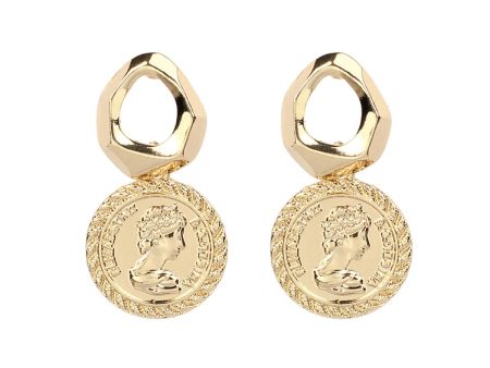 18K Gold-Plated Coin Repoussé Drop Earrings Online Hot Sale