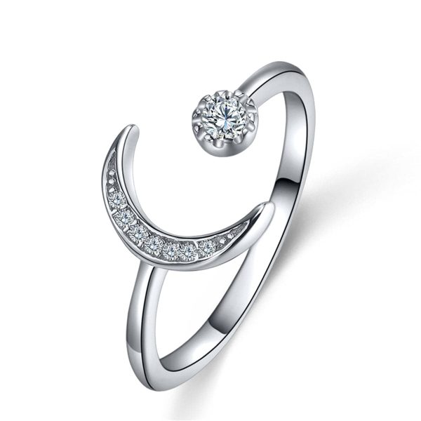 Sterling Silver Star & Moon Open Ring Supply