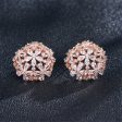 18K Rose Gold-Plated & Cubic Zirconia Hollow Clover Group Stud Earrings Discount