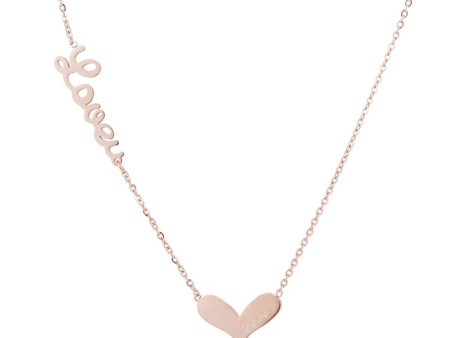 18K Rose Gold-Plated  Love  Heart Pendant Necklace Online