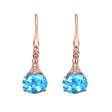 Sky Blue Crystal Oval Drop Earrings Online now