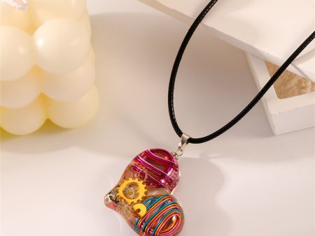 Silver-Plated Mechanical Heart Pendant Necklace For Sale