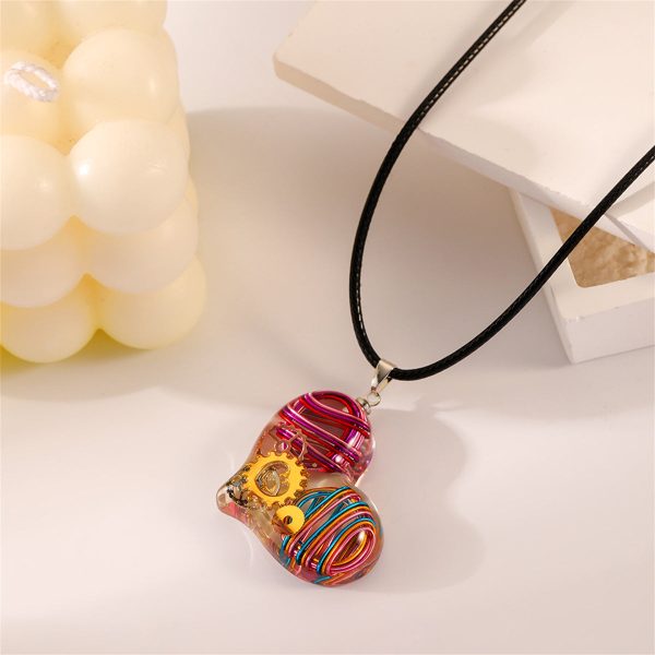 Silver-Plated Mechanical Heart Pendant Necklace For Sale