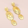 18K Gold-Plated Textured Oval Drop Earrings on Sale