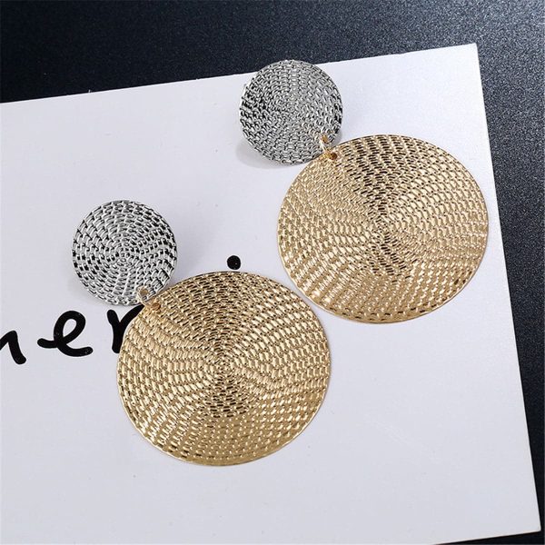 18K Gold-Plated & Silver-Plated Woven Disk Drop Earrings Online now