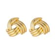 18K Gold-Plated Twine Triangle Stud Earrings Hot on Sale