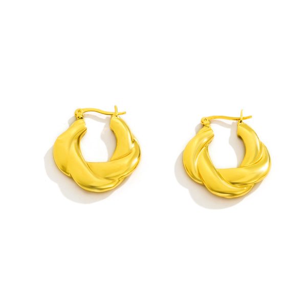 18K Gold-Plated Twist-Accent Huggie Earrings Online Sale