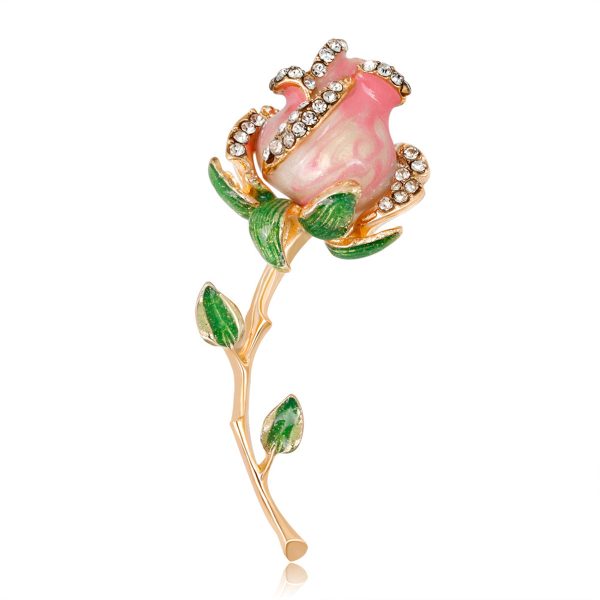 18K Gold-Plated & Cubic Zirconia Flower Brooch Online