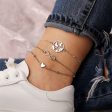 Silver-Plated Heart Infinity Anklet Set Fashion