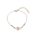 18K Rose Gold-Plated Frosted Fish & Bead Anklet Cheap