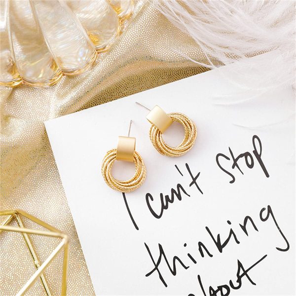 18K Gold-Plated Stacked Circle Drop Earrings Online now