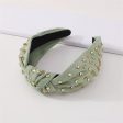 Grass Green & Cubic Zirconia Knot-Accent Hard Headband Online now