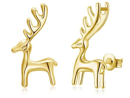 18K Gold-Plated Deer Stud Earrings Online now