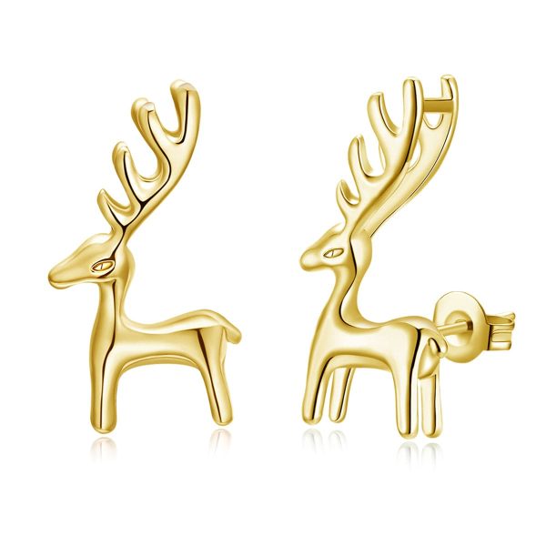 18K Gold-Plated Deer Stud Earrings Online now