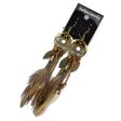 18K Gold-Plated Dream Catcher Feather Drop Earrings Fashion