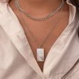 Silver-Plated Rectangle Layered Pendant Necklace Supply