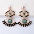 Black Crystal & Cubic Zirconia Evil Eye Drop Earrings Supply