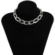 Silver-Plated Open Hexagon Choker Necklace Online Sale