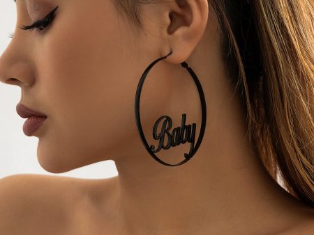 Black  Baby  Hoop Earrings Online Sale