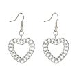 Silver-Plated Figaro Open Heart Drop Earrings Sale