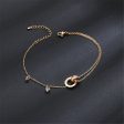 18K Rose Gold-Plated & Cubic Zirconia Crossing Ring Charm Anklet Online Hot Sale