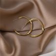 18K Gold-Plated Twist Open Hoop Earrings For Sale