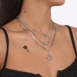 Silver-Plated Spider Web Layered Pendant Necklace For Sale