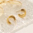 18K Gold-Plated Stacked Hoop Huggie Earrings on Sale