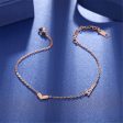 18K Rose Gold-Plated Heart  Love  Anklet For Sale