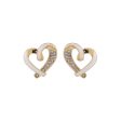 18K Gold-Plated & Cubic Zirconia Open Heart Stud Earring Hot on Sale