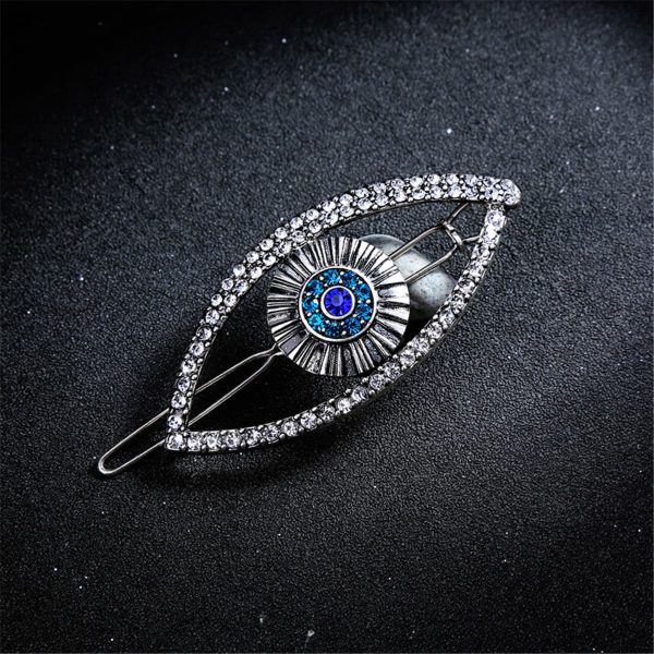 Cubic Zirconia & Silver-Plated Evil Eye Hair Clip Sale