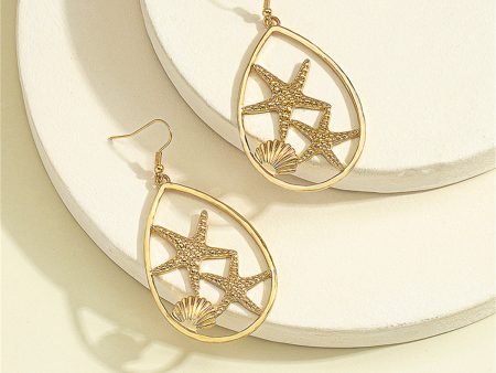 18K Gold-Plated Shell Starfish Drop Earrings Online now