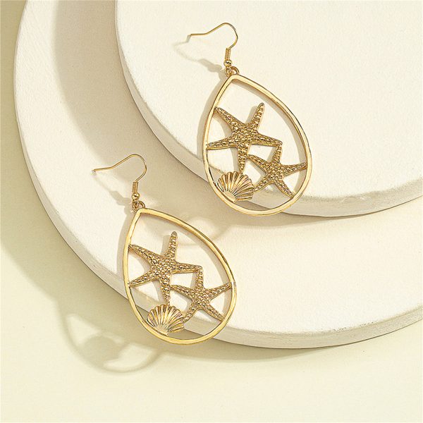 18K Gold-Plated Shell Starfish Drop Earrings Online now