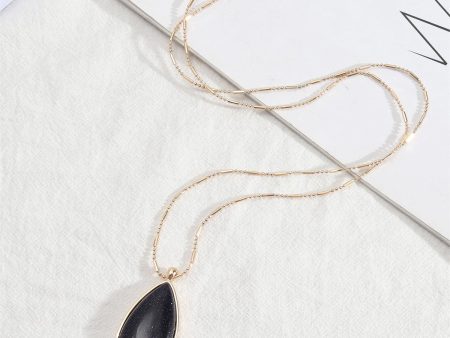 Black Quartz & 18K Gold-Plated Drop Pendant Necklace Online