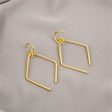 18K Gold-Plated Open-Rhombus Drop Earrings Online Hot Sale