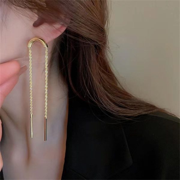 18K Gold-Plated Twine Bar Drop Earrings Discount