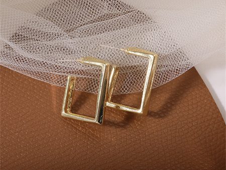 18K Gold-Plated Square Huggie Earrings Hot on Sale